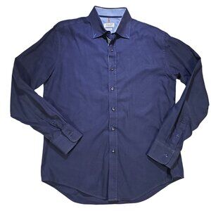 ZARA men' dress shirt Navy Blue Slim Fit Size XL